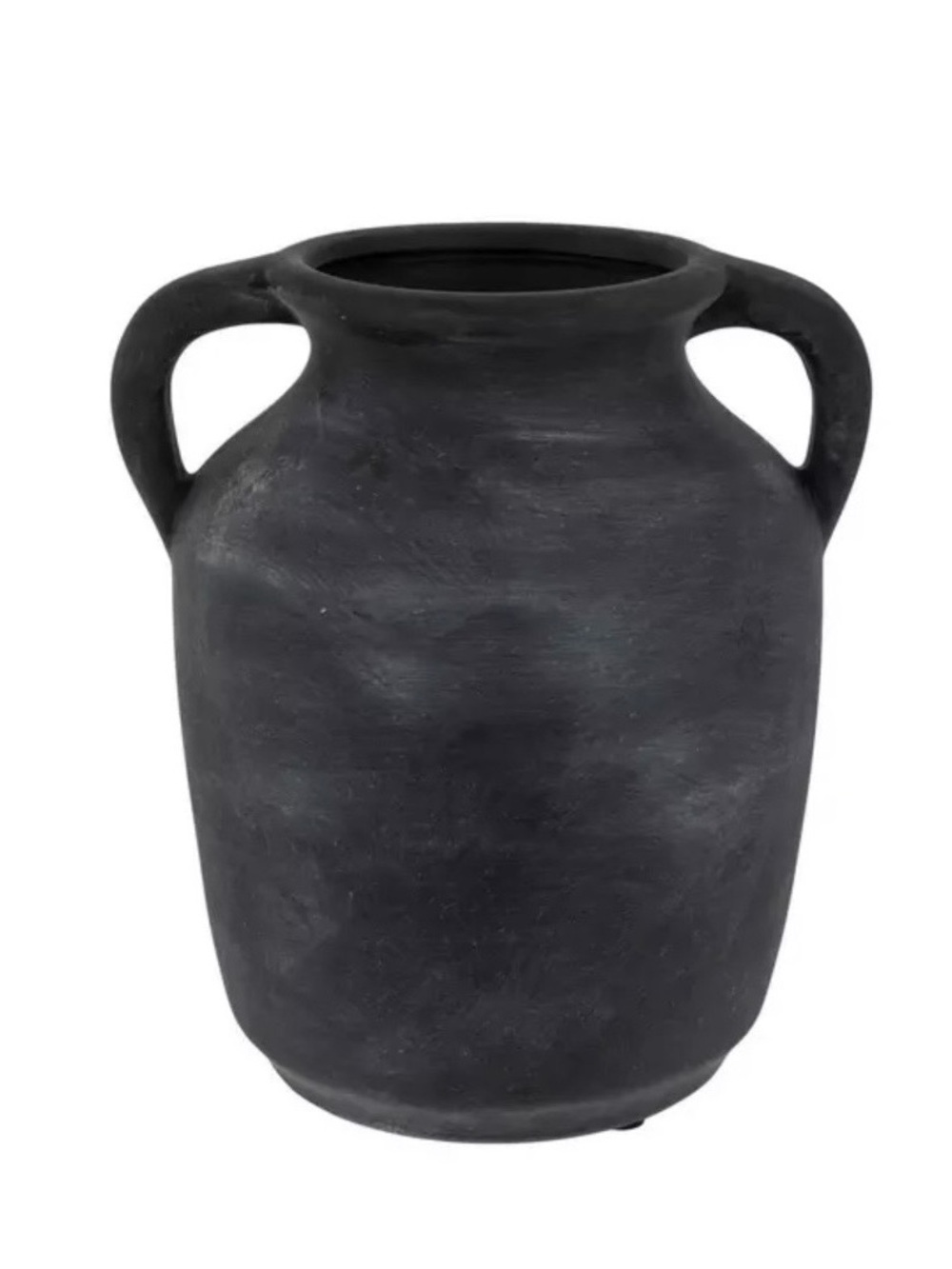 Black Ceramic Double-Handle Vase